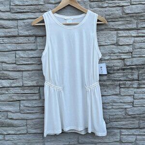Athleta Air Out Cinch Tank Top NWT | Cream Sleeveless Activewear | Size M